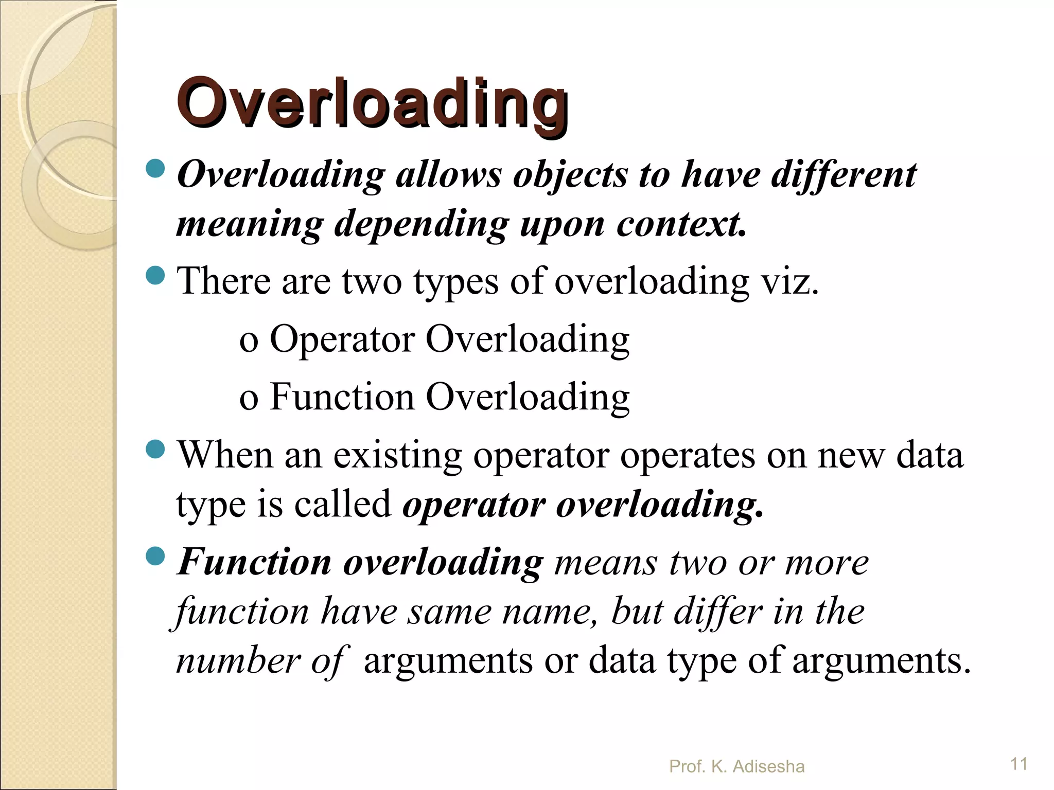Basic concept of OOP's | PPT | Programming Languages | Computing