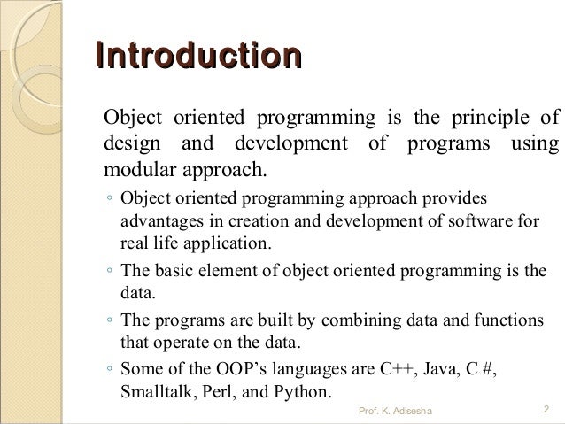 Basic concept of OOP's