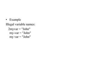 Basic concept of Python.pptx includes design tool, identifier ...
