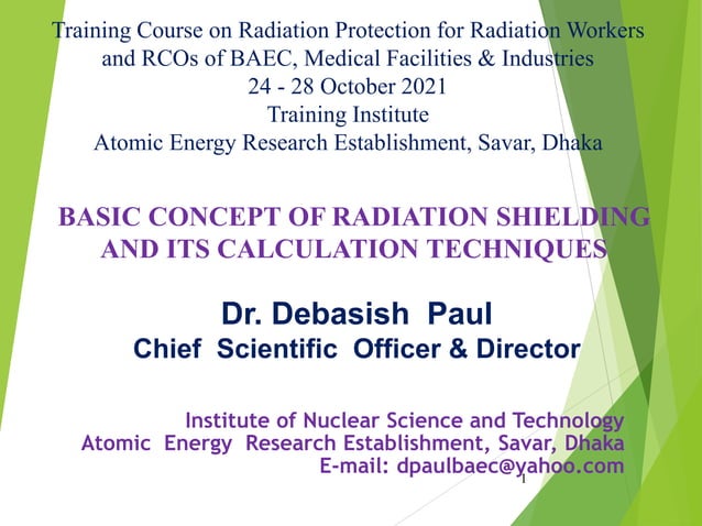 BASIC CONCEPT OF RADIATION SHIELDING AND ITS CALCULATION TECHNIQUES | PPT