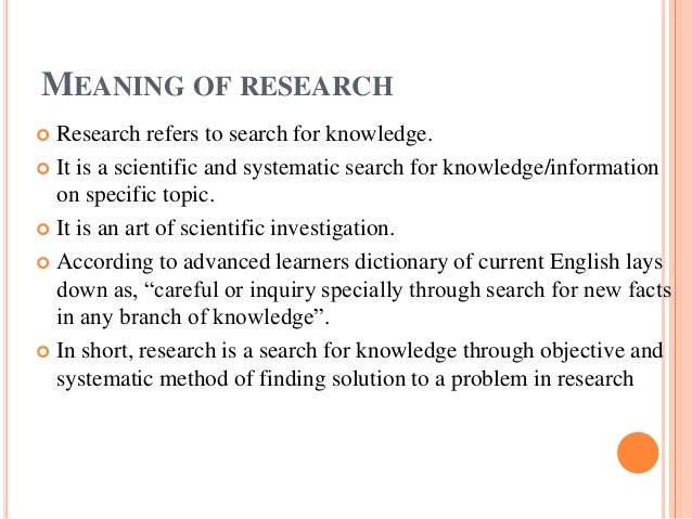 research meaning and concept