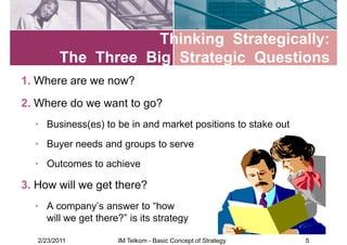 Questions About Strategy Basic Concept of Strategy & Strategic Management | PDF