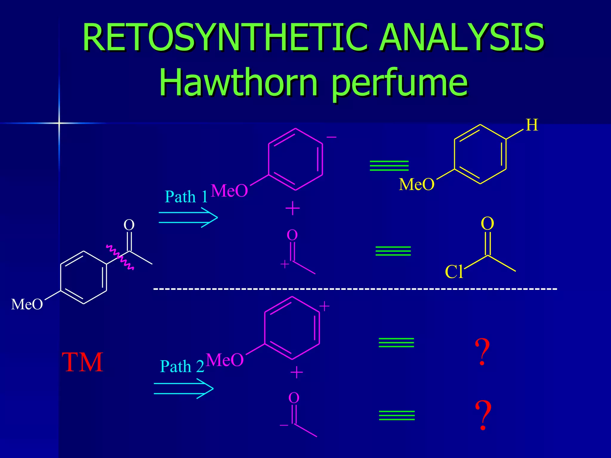 RETOSYNTHETIC ANALYSIS   Hawthorn perfume 