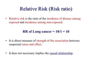 Relative Risk Simple Examples Basic concepts and principles of epidemiology | PPTX