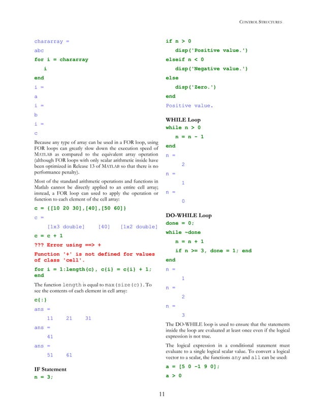 Basic concepts in_matlab | PDF