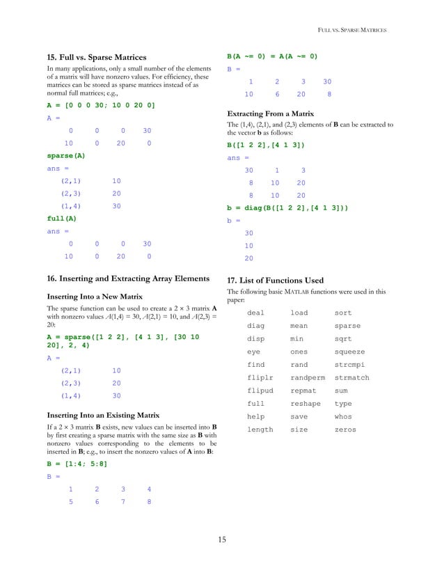 Basic concepts in_matlab | PDF