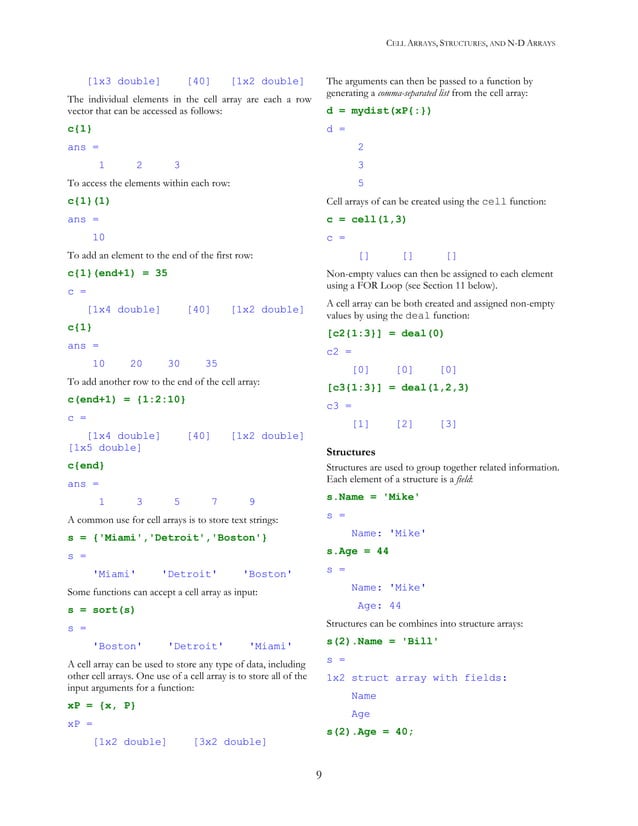 Basic concepts in_matlab | PDF