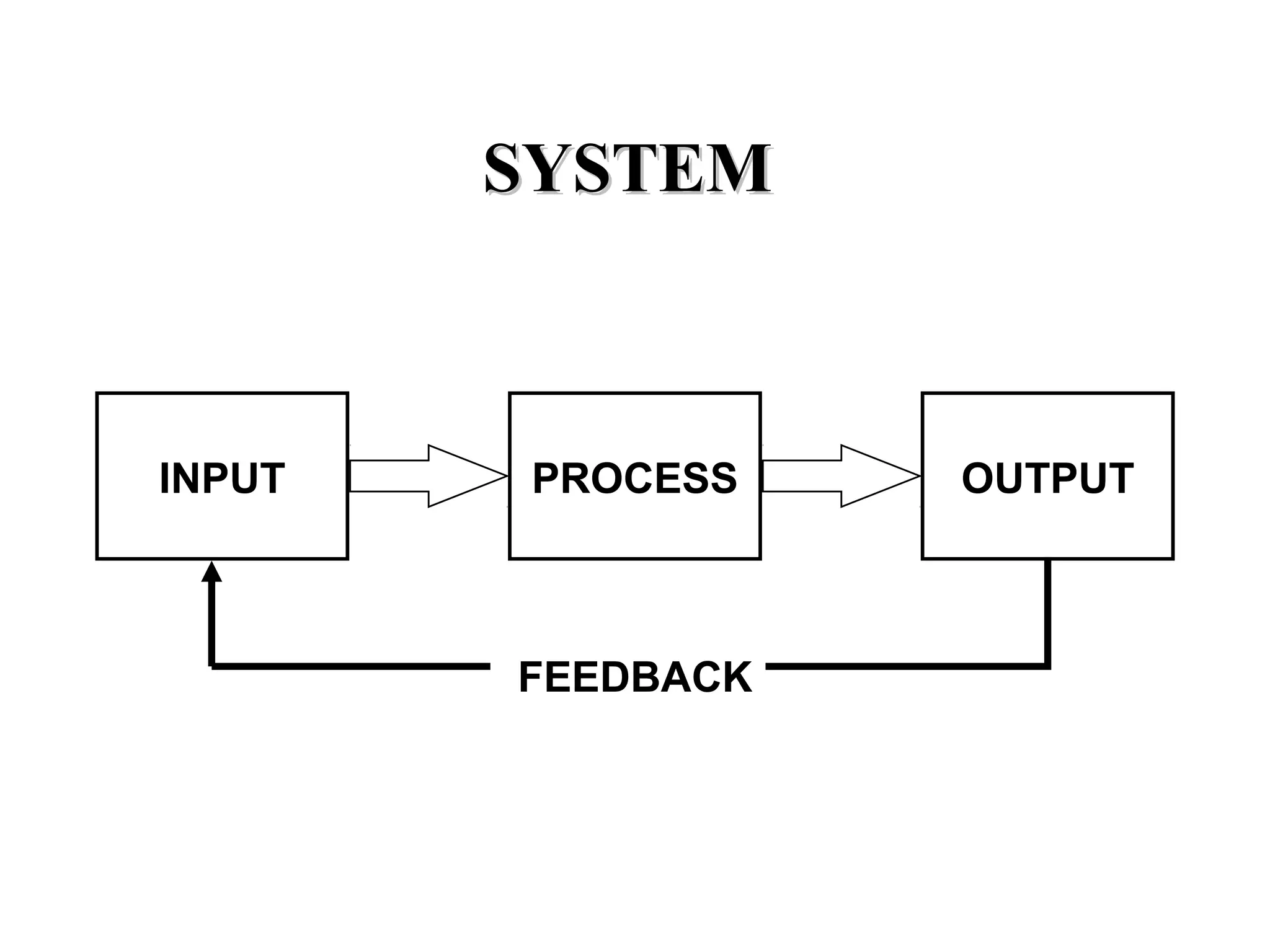 SYSTEMSYSTEM
INPUT OUTPUTPROCESS
FEEDBACK
 