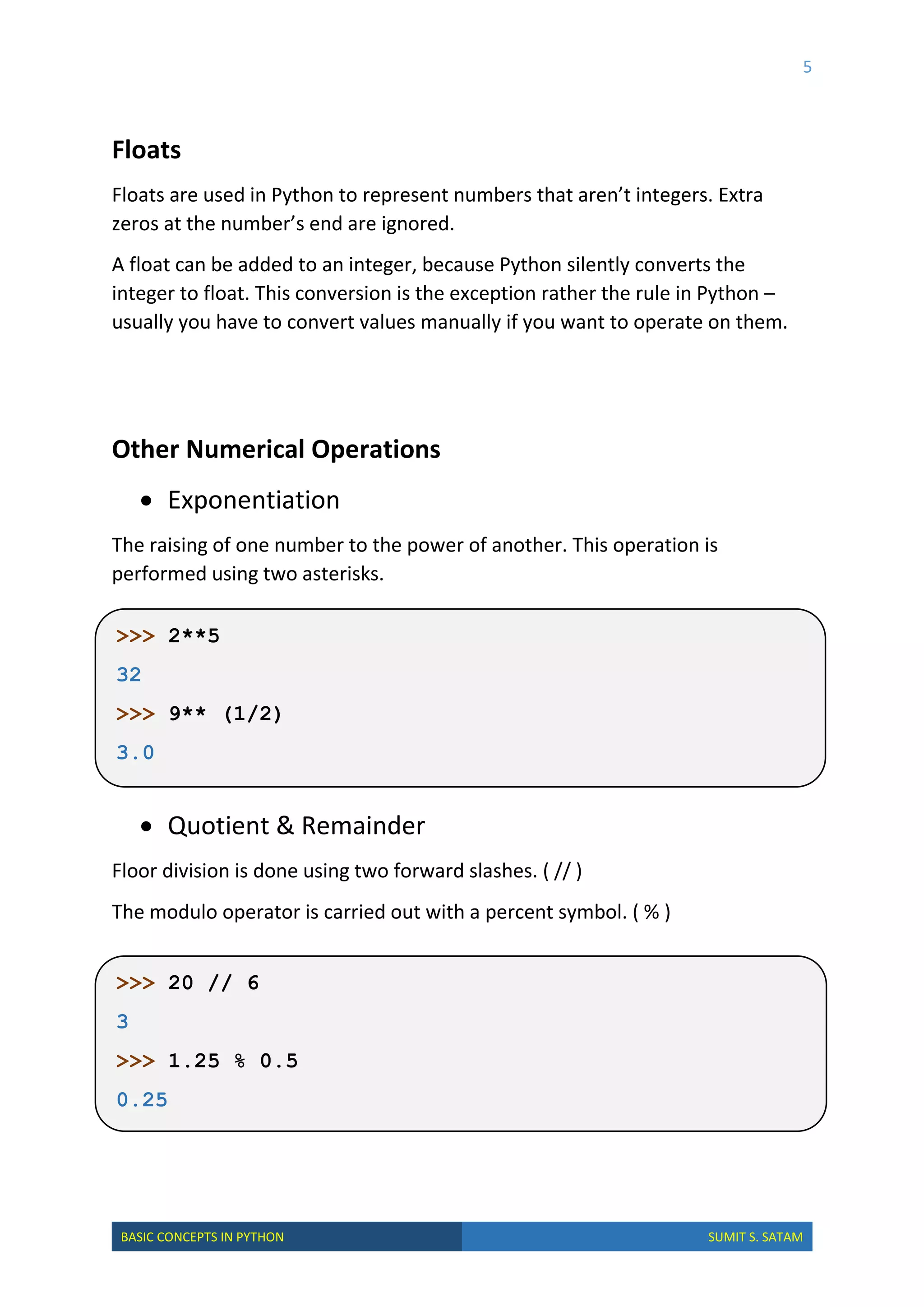 Basic Concepts in Python | PDF