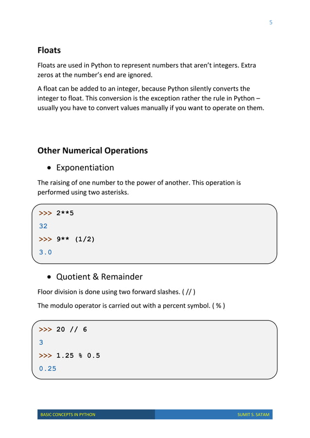 Basic Concepts in Python | PDF