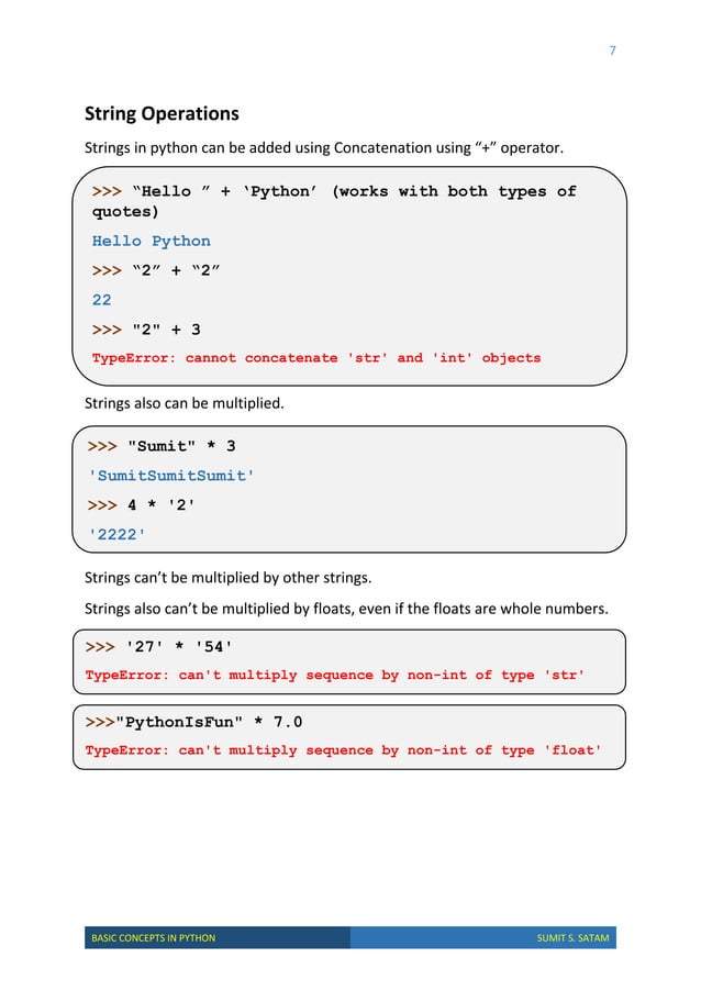 Basic Concepts in Python | PDF