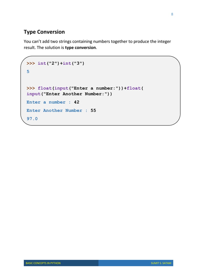 Basic Concepts in Python | PDF