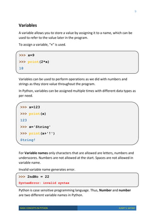 Basic Concepts in Python | PDF
