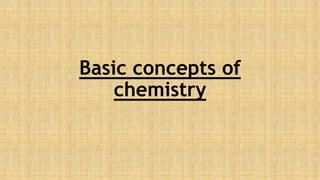 Basic concepts of
chemistry
 
