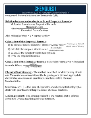 Basic concepts of chemistry class 8, 9, 10 | PDF