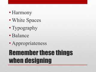 Some Basic concepts of design