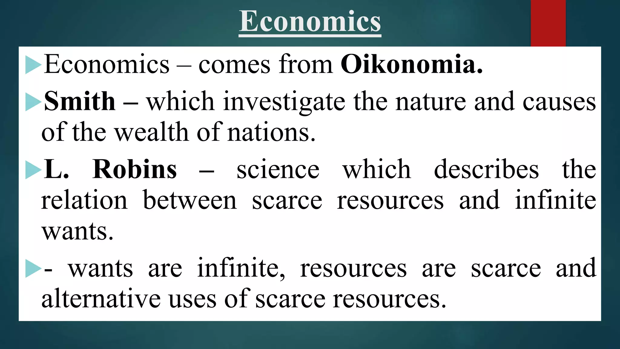 Basic concepts of economics | PPTX
