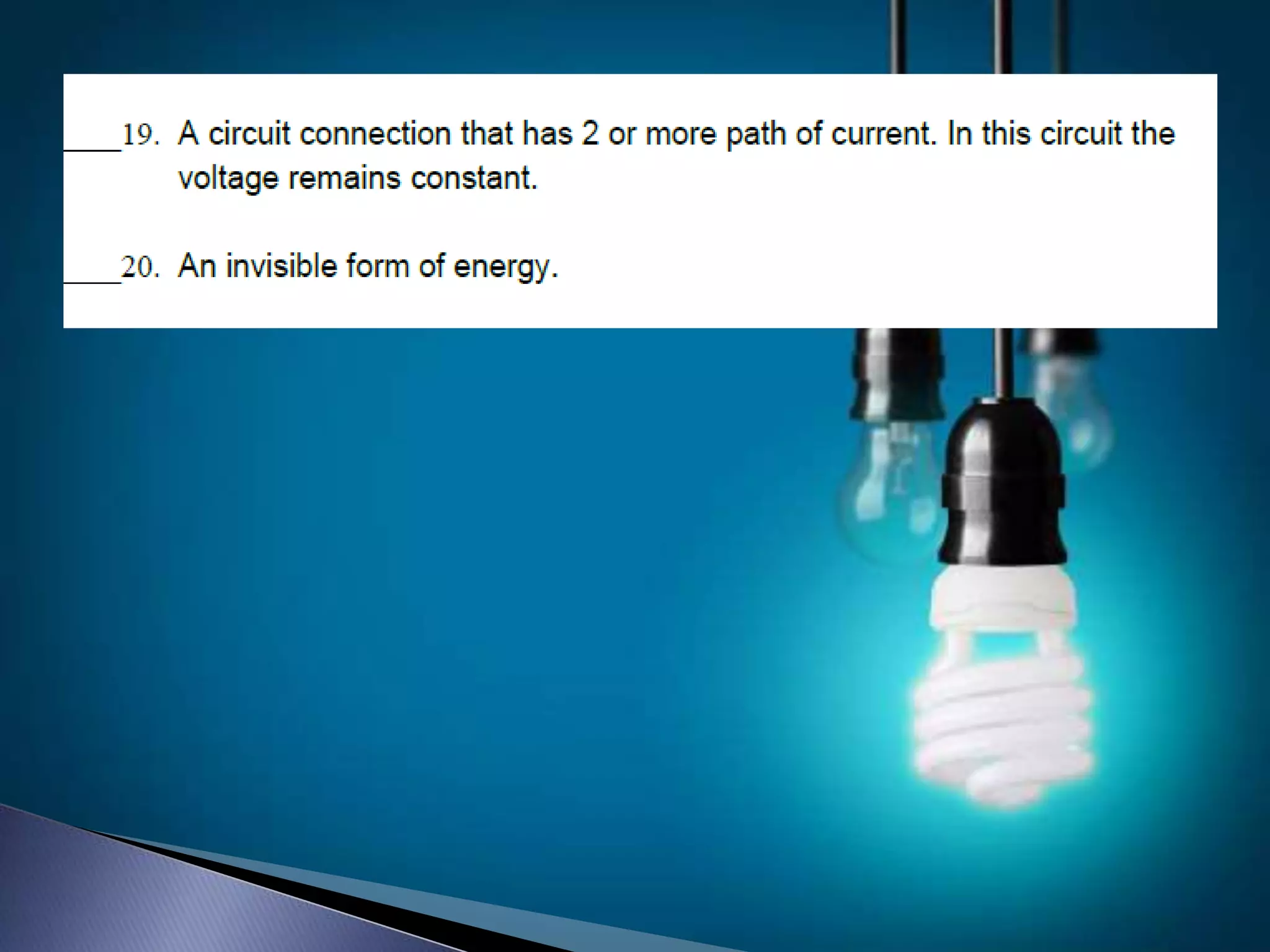 Basic concepts of electricity