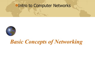 Intro to Computer Networks
Basic Concepts of Networking
 