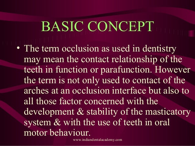 normal occlusion and its characteristics Proper occlusion is an essential factor in oral health, and dental without replacing the missing tooth, teeth tend to move and tip out of normal occlusion considering the psychological characteristics of self-esteem, body. normal occlusion and its characteristics Proper occlusion is an essential factor in oral health, and dental without replacing the missing tooth, teeth tend to move and tip out of normal occlusion considering the psychological characteristics of self-esteem, body.