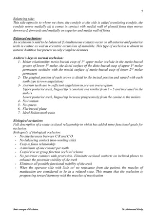 Basic Concepts of Occlusion in orthodontics | PDF