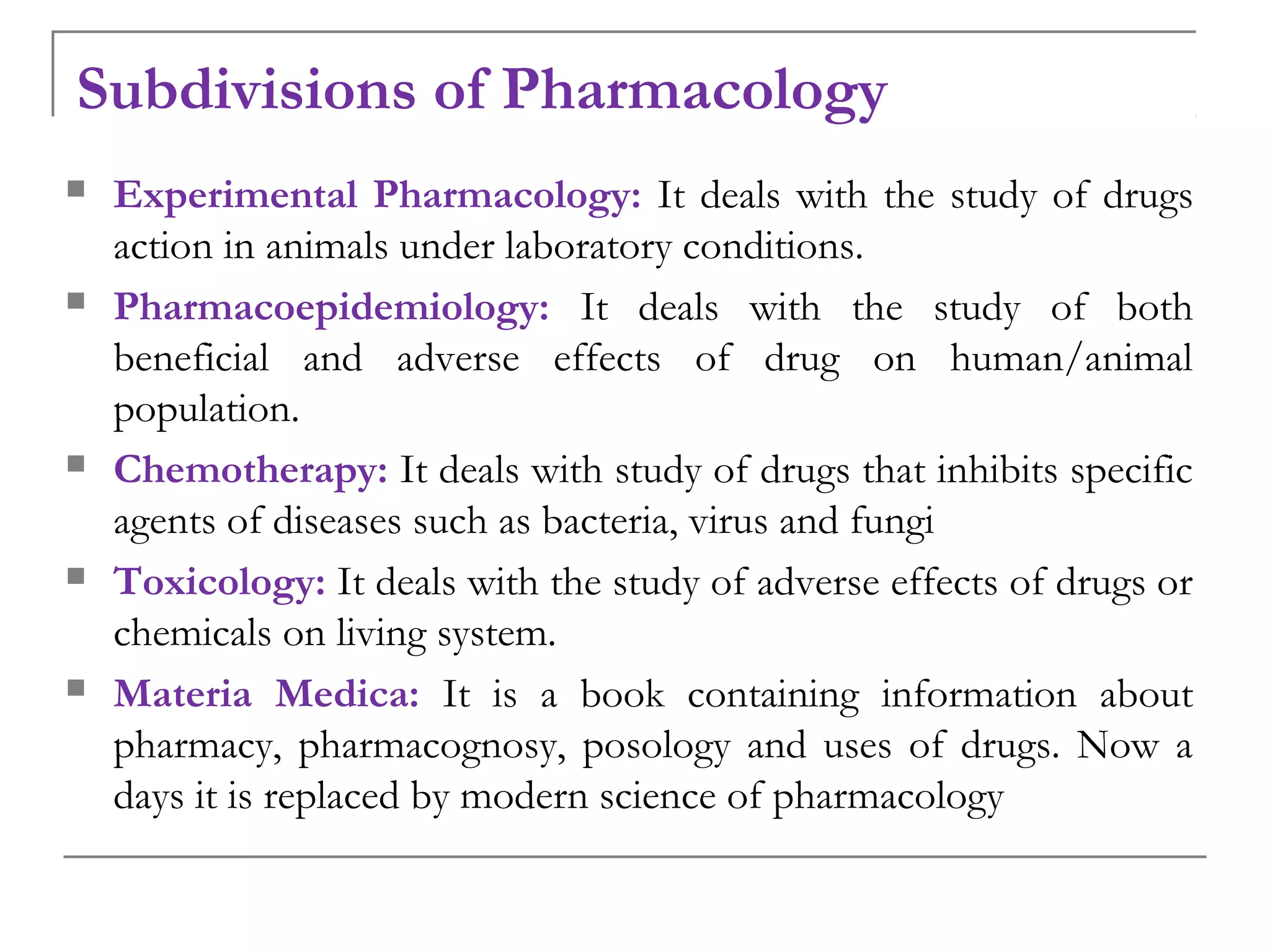 Basic concepts of pharmacology PPT