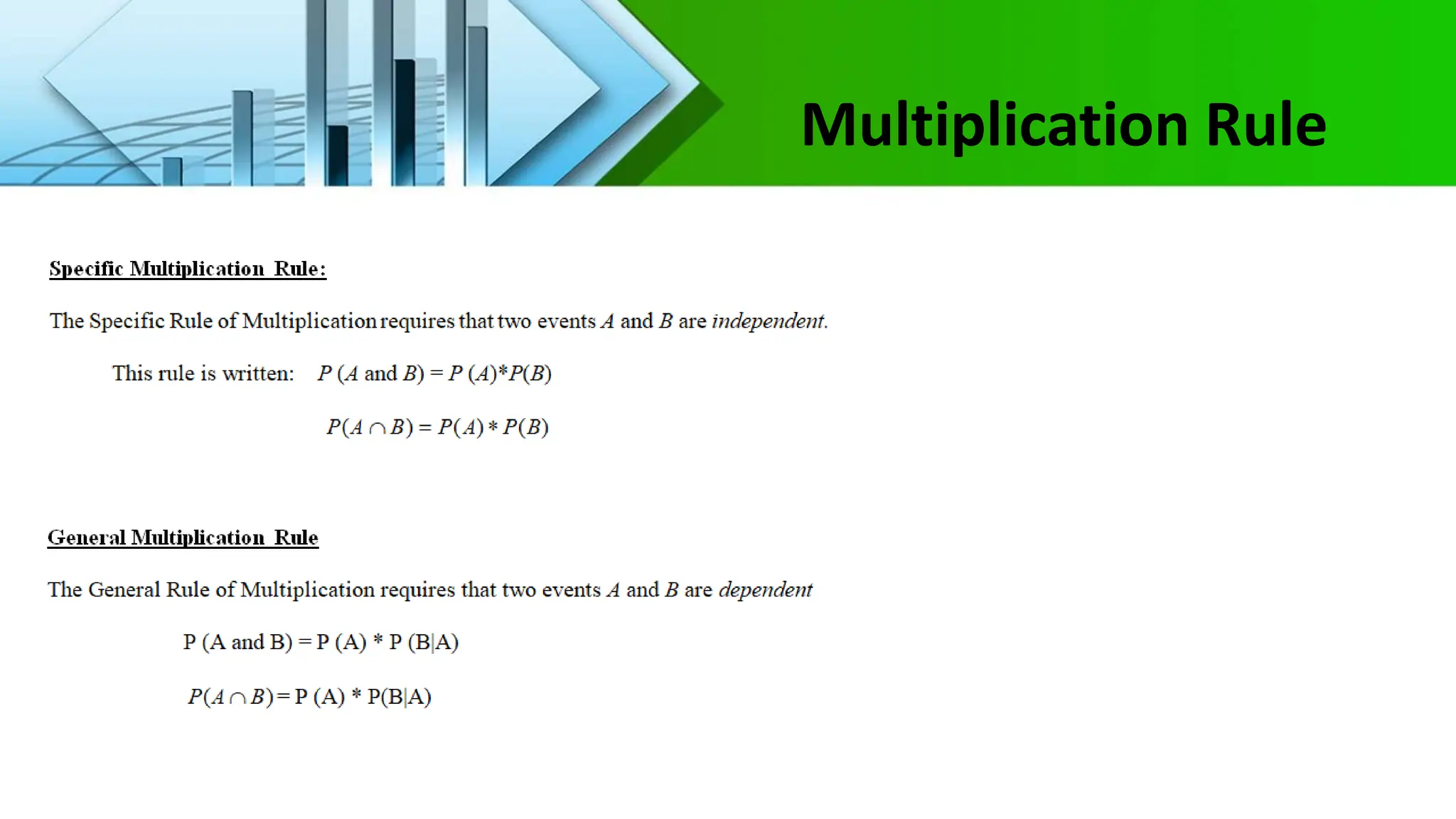 Multiplication Rule
 