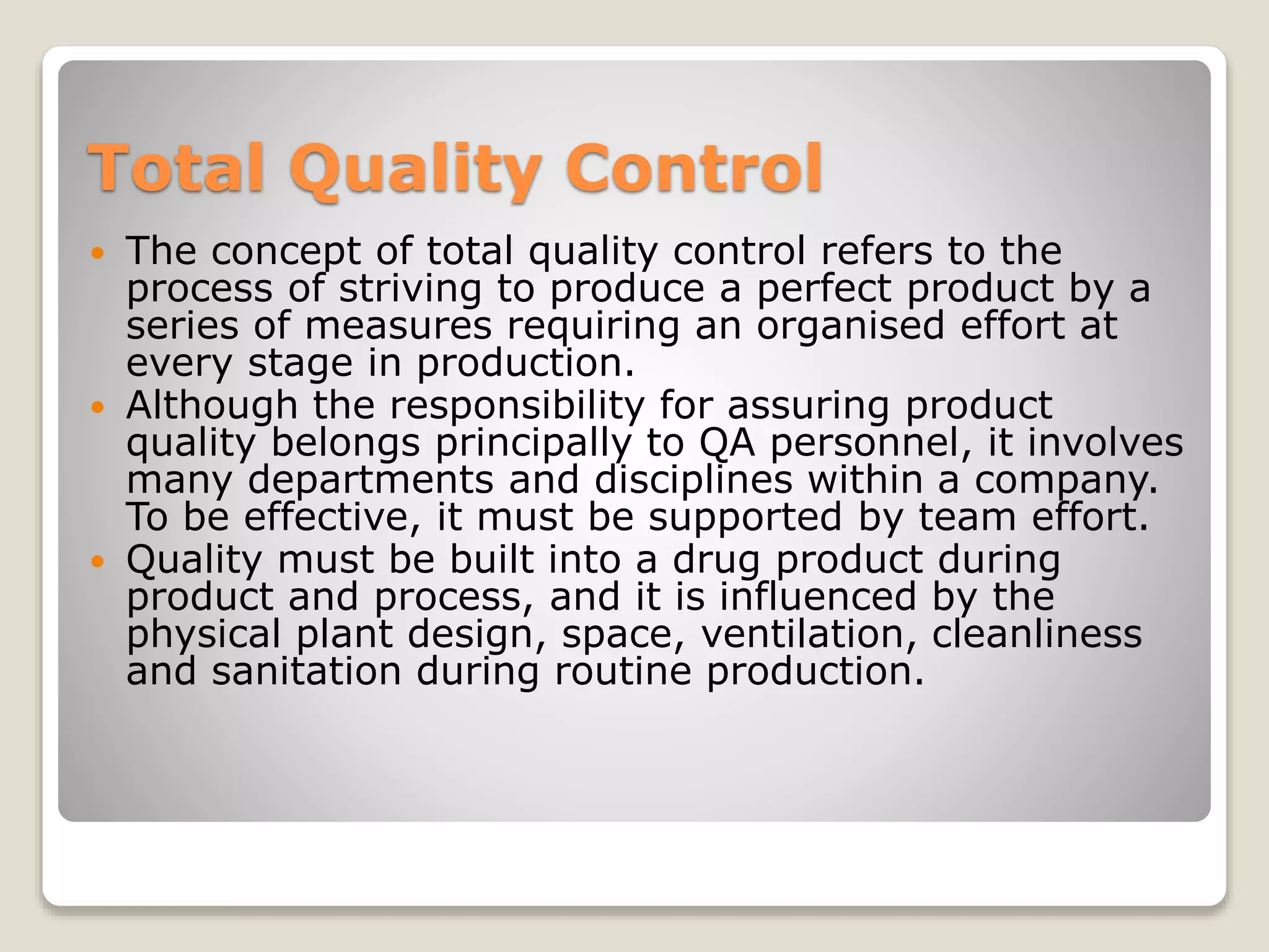 Basic concepts of QA and QC | PPTX | Pharmaceutical Industry | Industries image.