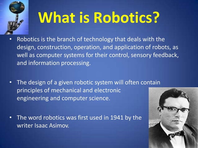 Basic concepts of robotics | PPTX | Robotics | Technology & Computing