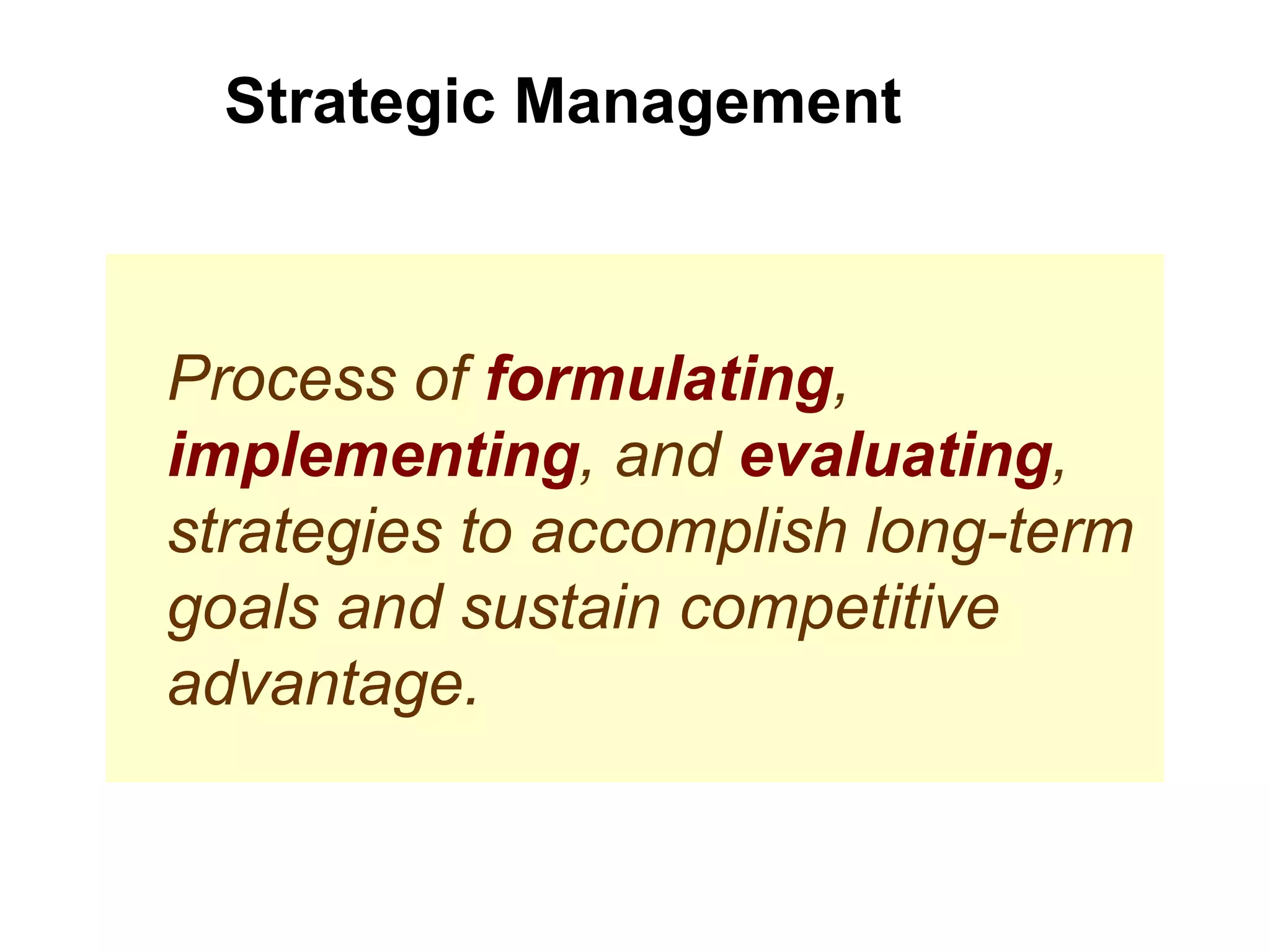 Basic Strategic Management Defensif Basic Concepts Of Strategic Management | PPT
