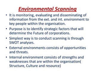 Internal Environmental Scan Example Basic concepts of strategic management 1csp& sim | PPTX