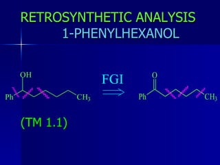 RETROSYNTHETIC ANALYSIS     1-PHENYLHEXANOL (TM 1.1) 