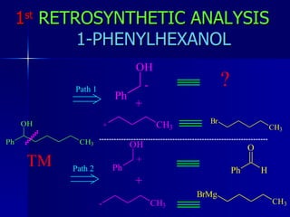 1 st   RETROSYNTHETIC ANALYSIS     1-PHENYLHEXANOL   