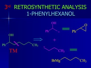 3 rd   RETROSYNTHETIC ANALYSIS   1-PHENYLHEXANOL 
