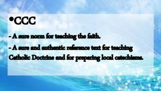 Basic Content of Catechesis ppt