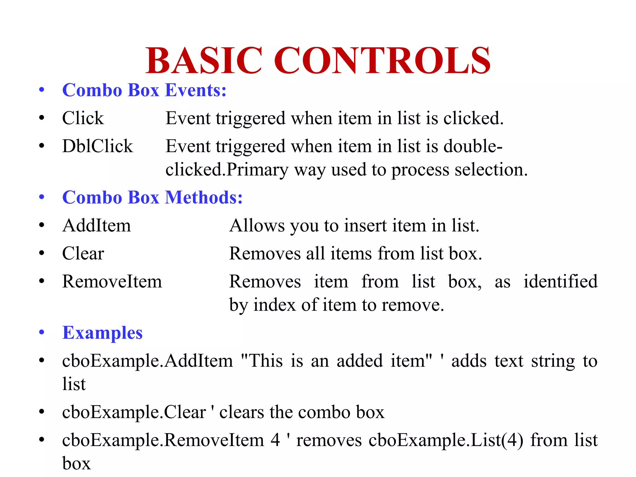 Basic controls of Visual Basic 6.0 | PPTX