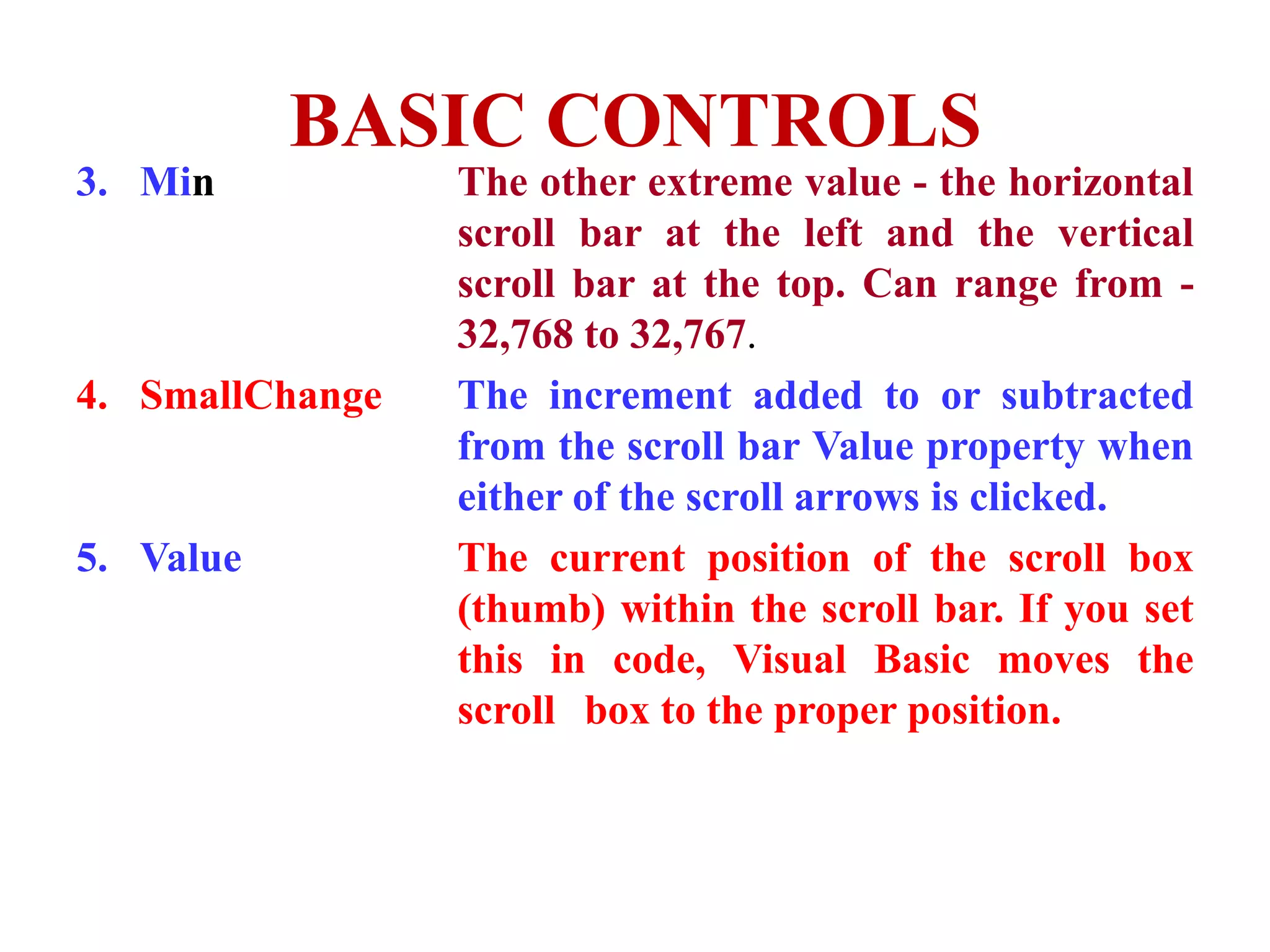 Basic controls of Visual Basic 6.0 | PPTX