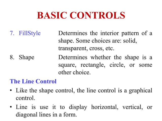 Basic controls of Visual Basic 6.0 | PPTX