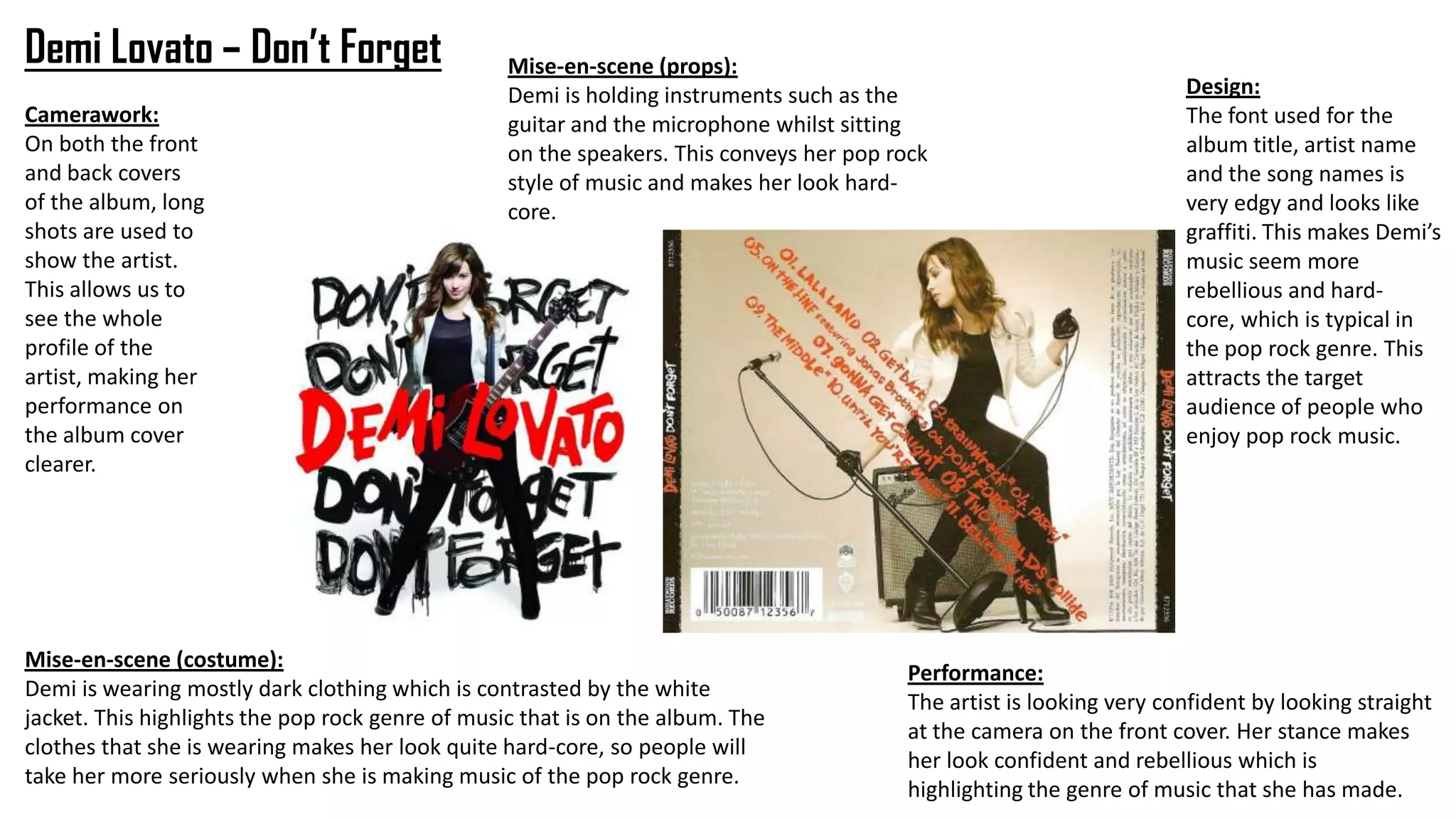 Conventions of pop rock album covers | PPTX