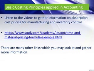 Basic costing principles | PPTX