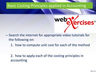 Basic costing principles | PPTX