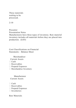 Basic Cost Management Concepts Chapter 2 McGr.docx