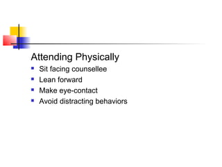 Basic counselling skills | PPT