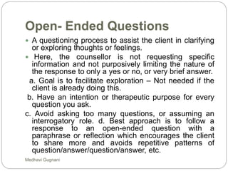 Supportive Questions Basic counselling skills | PPTX