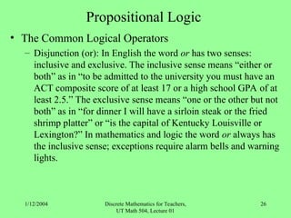 Introduction to Discrete Mathematics Course | PPT