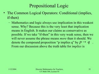 Introduction to Discrete Mathematics Course | PPT