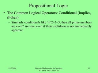 Introduction to Discrete Mathematics Course | PPT