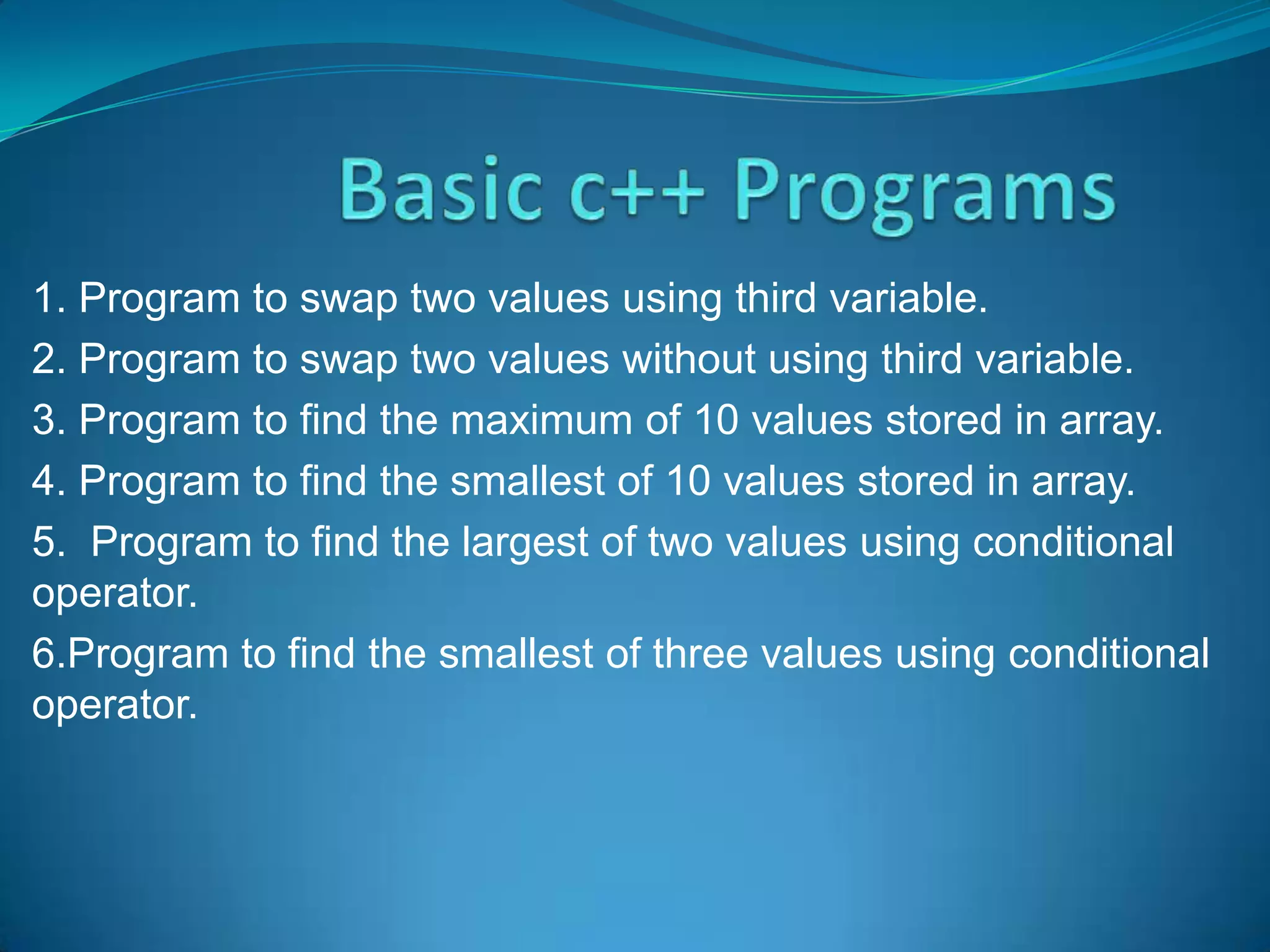 Basic c programs ppt