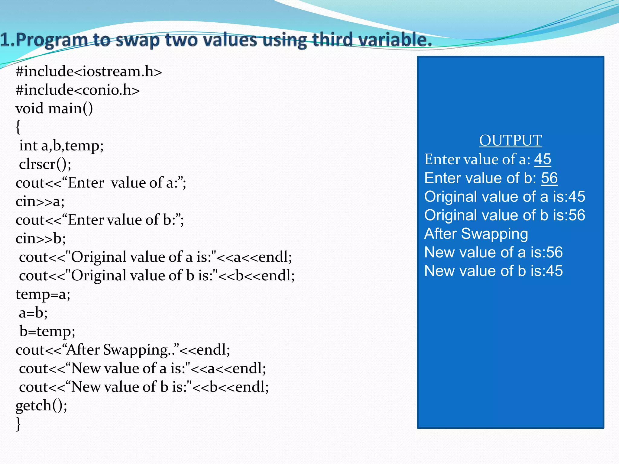 Basic c programs ppt