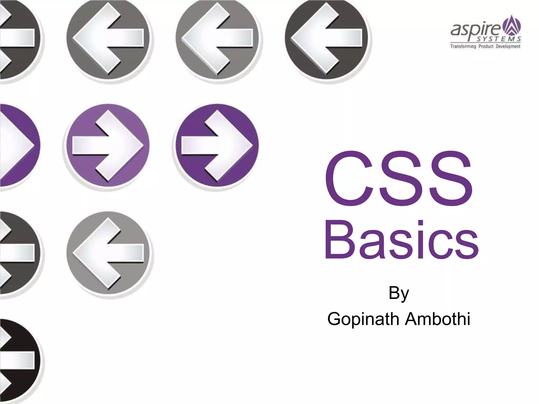 Basics By Gopinath Ambothi CSS 